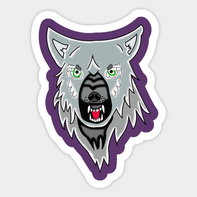 Wolf Head Sticker by CuJo's Hangout